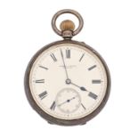 An English silver keyless lever watch, Gibson Ltd Belfast Makers to the Admiralty, No 147715, with