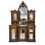 A Victorian walnut and inlaid side cabinet, 239cm h; 43 x 153cm Good condition. Note some horizontal
