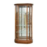 A mahogany display cabinet, late 20th c, in Victorian style, with bevelled glass lights, plate glass