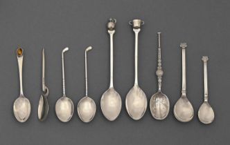 Miscellaneous silver souvenir and other spoons, 2ozs 10dwts Good condition
