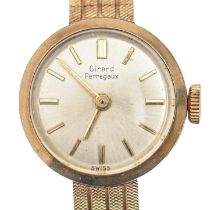 A Giraud-Perregaux 9ct gold lady's wristwatch, 17mm diam, London 1963, on 9ct gold bracelet, 17.4g