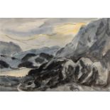 Sir John Kyffin Williams OBE, RA (1918-2006) - Snow above Gwynant, No 1, signed with initials,