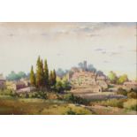 Noel Harry Leaver (1889-1951) - View of a Rural Town, watercolour, 23.5 x 35cm Good condition