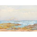 T E Saddington Taylor, 20th c - Coastal Landscape, signed, watercolour, 25 x 35cm Slight foxing