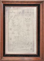 An Elizabeth II etched silver map of Great Britain published by the Council for the Protection of