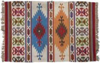 A Turkish soumak flatweave rug, 120 x 84cm and another (2)