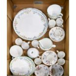 A Royal Worcester Roanoke pattern coffee service and a Royal Worcester English Garden pattern tea