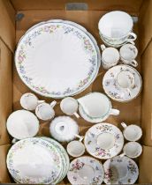 A Royal Worcester Roanoke pattern coffee service and a Royal Worcester English Garden pattern tea