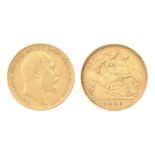 Gold coin. Half sovereign 1906
