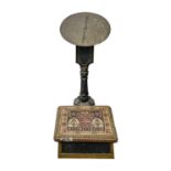 A Victorian cast iron, brass and steel personal weighing scale, Salters Platform Machine to Weigh