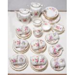 A Royal Crown Derby Derby Posies pattern tea and coffee service, late 20th c, printed marks and a