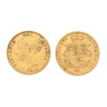 Gold coin. Half sovereign 1885