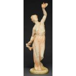 A Royal Worcester statuette of a young woman as Liberty, 1893, 41cm h, puce printed mark
