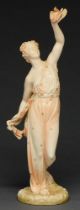 A Royal Worcester statuette of a young woman as Liberty, 1893, 41cm h, puce printed mark
