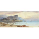 E Nevil (Fl. c1890) - Lake Scenes, a set of three, all signed, watercolour, 23 x 53cm and J Ford,