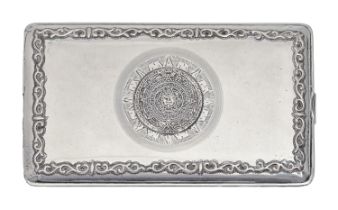 A Mexican silver cigarette case, c1950, 13cm, 5ozs Good condition