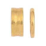 Two 22ct gold wedding rings, Birmingham 1937 and London 1967, 7.8g, size I, J Wear consistent with