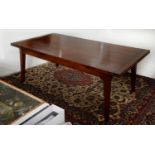 A mahogany draw leaf dining table, 20th c, with cleated ends, 79cm h; 100 x 289cm Good condition