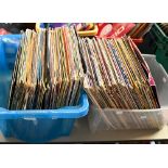 Vintage vinyl records. A used DJ collection, including reggae, hip-hop, dancehall, with some DJ