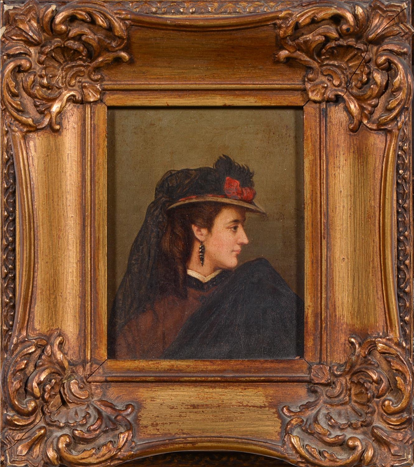 Continental School, late 19th c - Head Studies of Young Women, two, oil on panel, 11.5 x 9cm (2) - Image 5 of 6