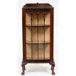 A bow fronted mahogany china cabinet, c1930, 133cm h; 56cm l Good condition