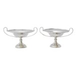 A pair of George V silver tazze, with loop handles, 11cm h, by Charles Edwards, London 1913, 12ozs