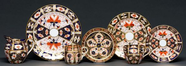 A group of Crown Derby and Royal Crown Derby Witches and Imari pattern teaware, late 19th - early