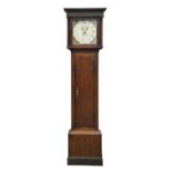 An thirty hour oak longcase clock, early 19th c, the 12" dial with date sector and painted and