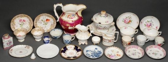 Miscellaneous English and Continental porcelain, 18th and 19th c, to include a Staffordshire