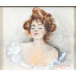 K Fullerton (1903) - Head of a Young Woman,  signed and dated, watercolour, 85 x 103mm Good