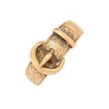 A Victorian 18ct gold buckle ring, Birmingham 1898, 6.3g, size F Good condition