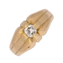 A diamond gentleman's ring, in gold marked 18ct, 10.4g, size O