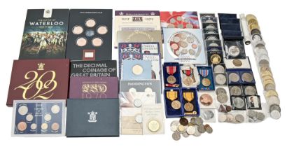 Miscellaneous coins, 20th c, including a 2002 £5 proof set, others, including pre-decimal, royal and