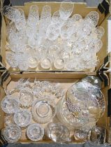 Miscellaneous glassware, 20th, cut-glass drinking glasses, some sets and part-sets, etc Mixed