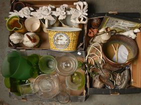 Miscellaneous items, including a Victorian cast iron door stop in the form of an eagle, a copper two