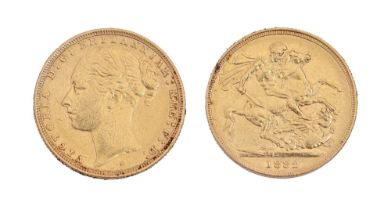 Gold coin. Sovereign 1882