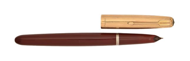 A Parker 51 fountain pen, with gold plated cap