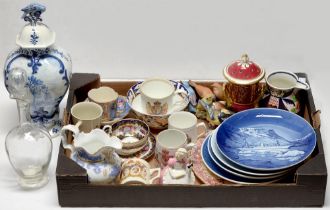 Miscellaneous English and Continental pottery and porcelain, 19th c and later, to include a Delft