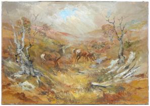 Barbara, Lady Brassey, nee Jorgensen (1911-2010) - Deer in the Hills - a sketch, signed and dated '