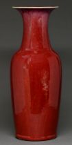 A Chinese flambe vase, mid 19th c, 57.5cm h