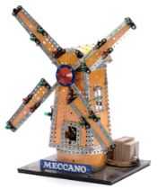 A Meccano retailer's working model windmill, c1960-70, electrically operated, on black painted