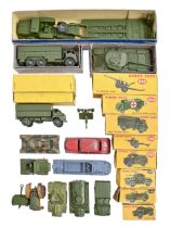 A Dinky Supertoys 660 Tank Transporter, 29.5cm l, boxed, further military Dinky Toys, mostly