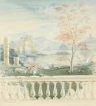 Donald F Church (1938-2022) - Capriccio with balustrade and a collection of architectural and