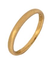 A 22ct gold wedding ring, 2.8g, size J Slight wear
