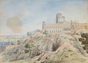 English School, 19th c - Two Views of Fatehpur Sikri, both dated '97, watercolour, 22 x 30.5cm