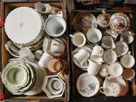 Miscellaneous ceramics, including tea ware by Royal Doulton and others, German porcelain mantel
