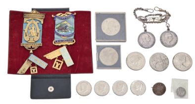 Freemasonry. Two silver-gilt and enamel jewels, W. Bro. H. F Jones, Apollo Lodge 2042, 12th Feb.