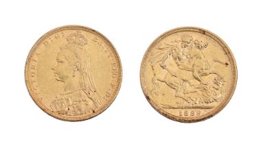 Gold coin. Sovereign 1889M