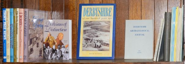 Books. One and a half shelves of Derby and Derbyshire interest, 19th c and later, including