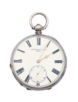 A Swiss silver lever watch, Fatorini & Sons, late 19th c, No 45485, 56mm diam Running when wound,